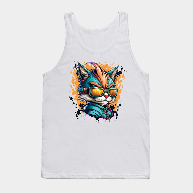 Graffiti Cool Cat Tank Top by GCS Designs